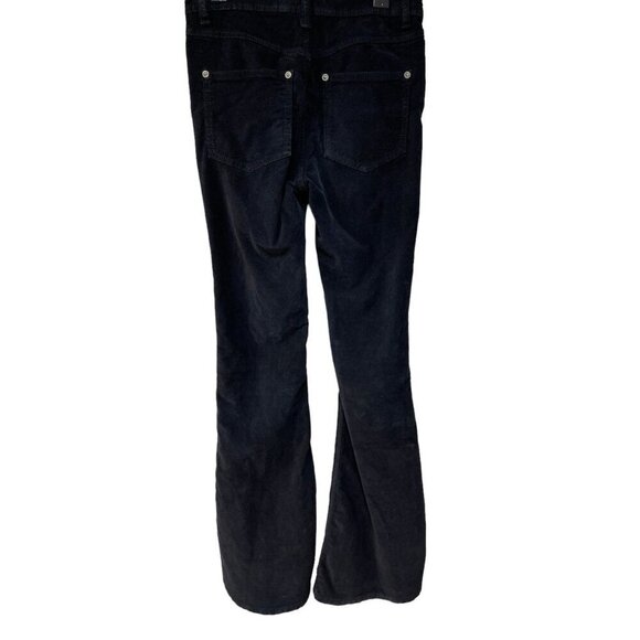 Free People Corduroy Flare Pants Exposed Button Fly Black Boho Size 25 Waist - Picture 4 of 5